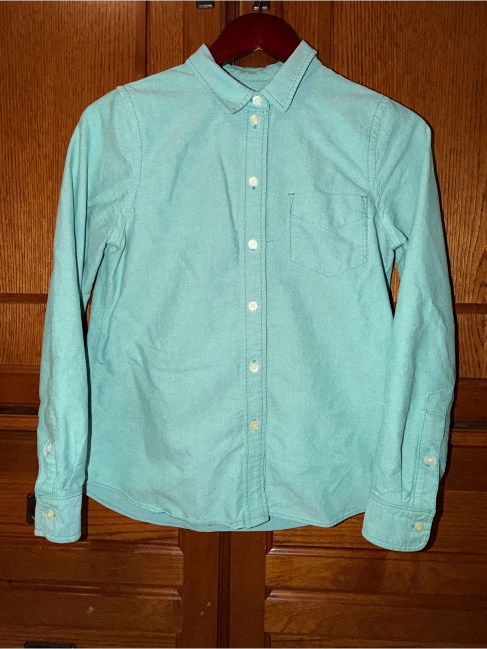 Madewell Broadway & Broome Button-Down Teal “Coton” Twill Shirt French Chambray
